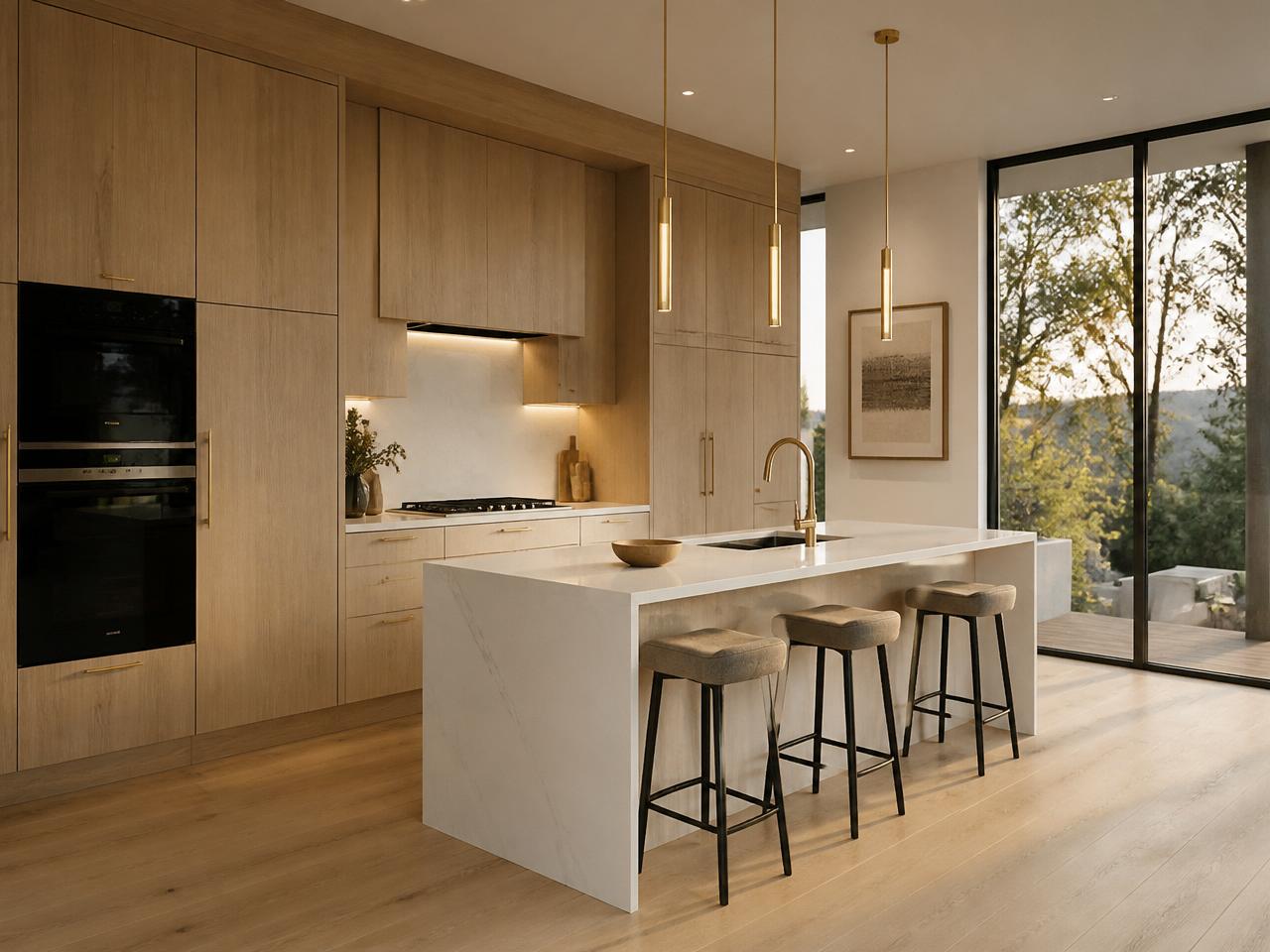 Photorealistic 3D kitchen render for client presentation